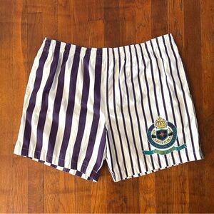 Vintage Members Only Preppy ‘90s Striped Purple White Shorts XL